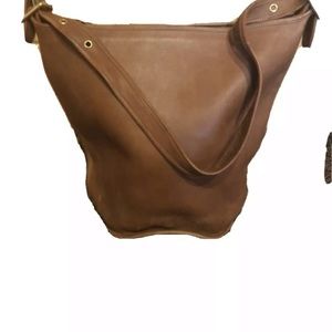 Brown Leather Coach bag with matching coin purse